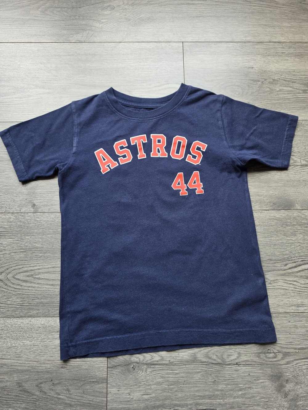 Astros Navy Blue Kids Tee with Red Lettering ALVAREZ 44